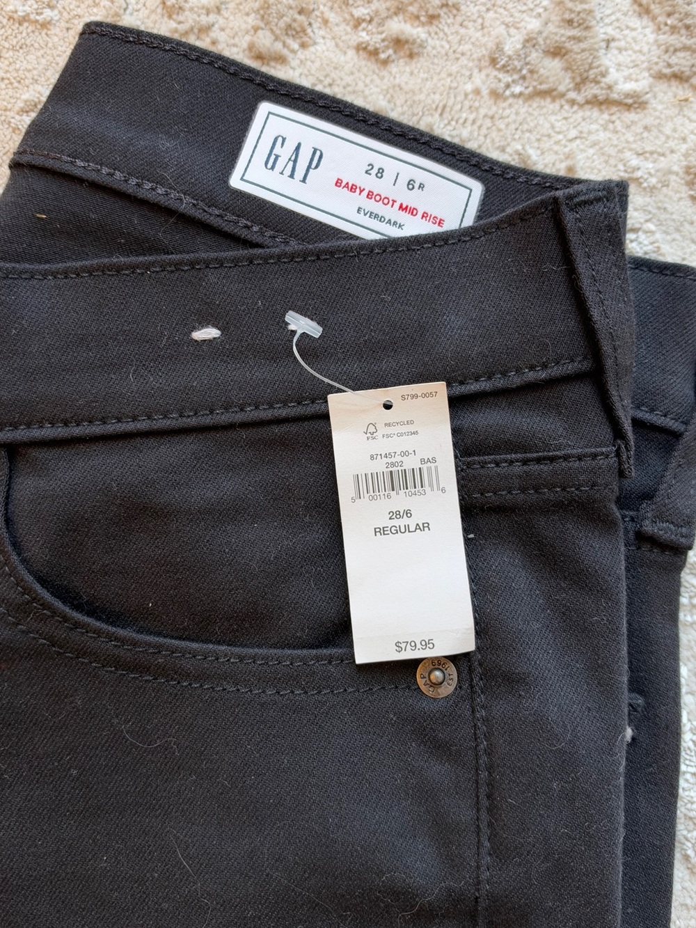 GAP Baby Boot Mid Rise Jeans — Black